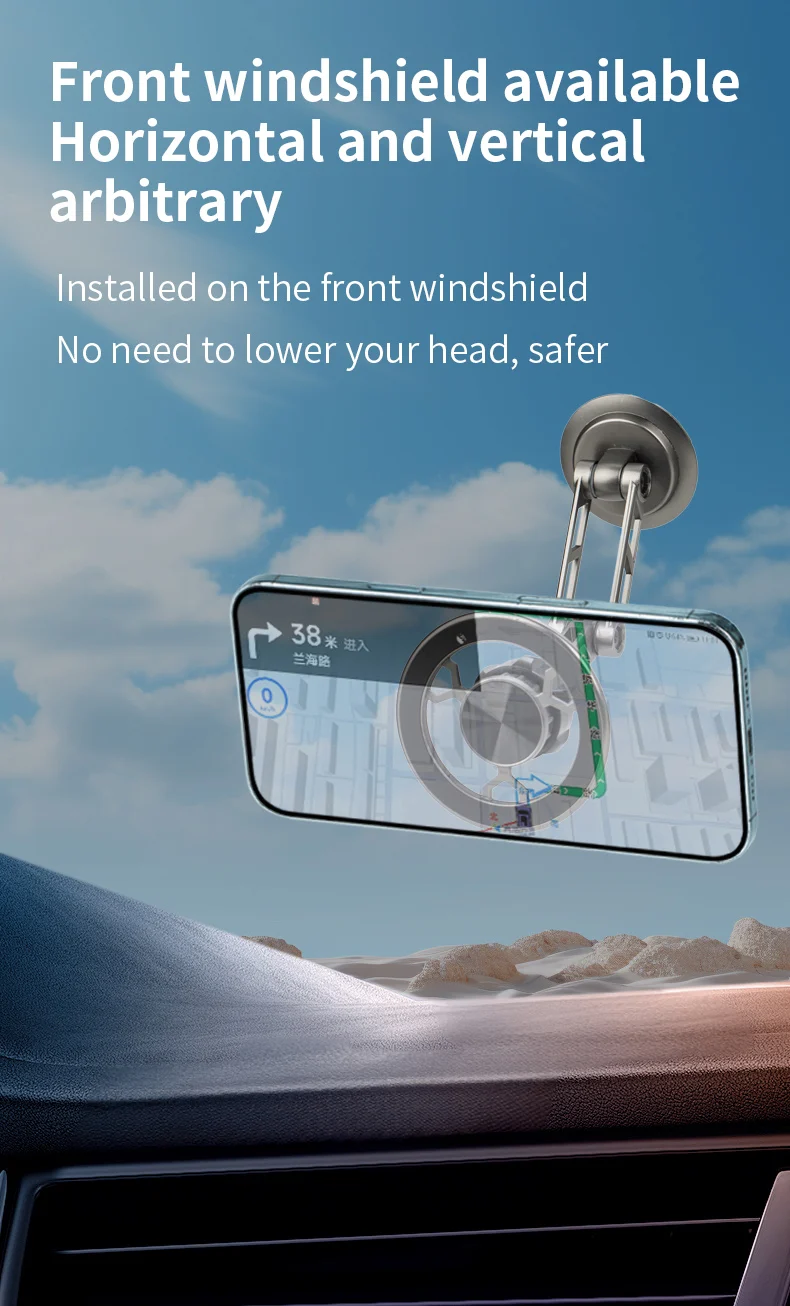 Фото 360 магнитный автомобильный держатель для телефона Magsafe iPhone 15 14 13 12 Pro Max Samsung Galaxy S24 Ultra S23 S22 Plus подставка с креплением №5