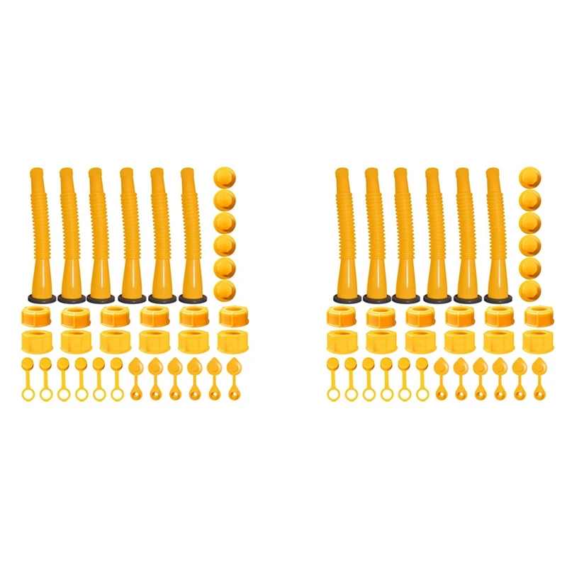 

2X Gas Can Spout Replacement, Gas Can Nozzle,6 Kit Suitable For Most 2/5/10 Gal Oil Cans. The Thickened Oil Gas Can Cap