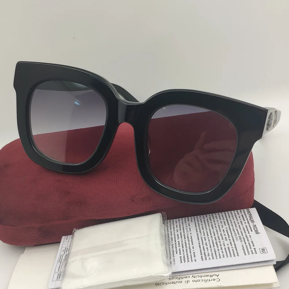 

2022 Star Diamond Black Acetate Female Oval Sunglasses For Women Fashion Tortoise Steampunk Brand Designer For Sun Glasses UV400