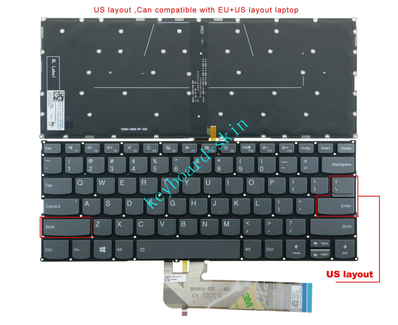 

New US Keyboard Backlit for Lenovo Yoga C640-13 C640-13IML S740-14 S740-14IIL S530-13 S530-13IML S530-13IWL laptop