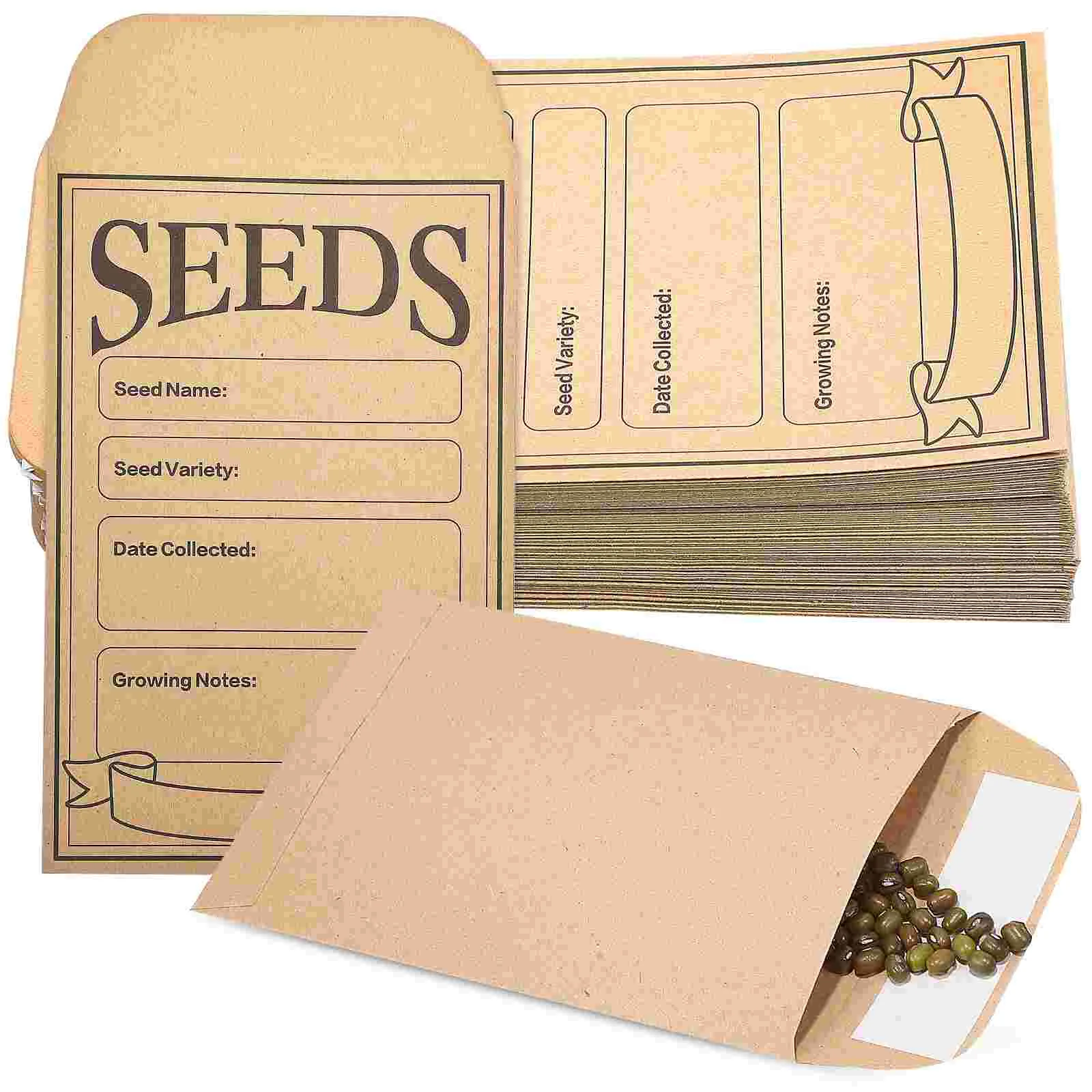

Kraft Paper Seed Protective Envelope Paper Storage Bags Self Adhesive Packet Tea Food Seed Coins Storage Bags