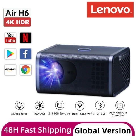 Проектор Lenovo Air H6, 8K Full Hd, 1080P, 700 Ansi лм