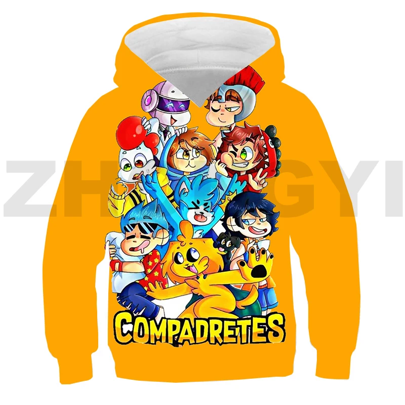 

Funny Los Compas 3D Anime Mikecrack Hoodie Children Teenager Streetwear Oversized Pullover Sweatshirt Kid Compadretes Game Cloth
