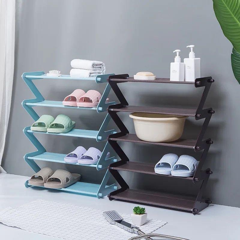 New simple shoe rack assembly Z-type non-woven home student dormitory shoes storage |