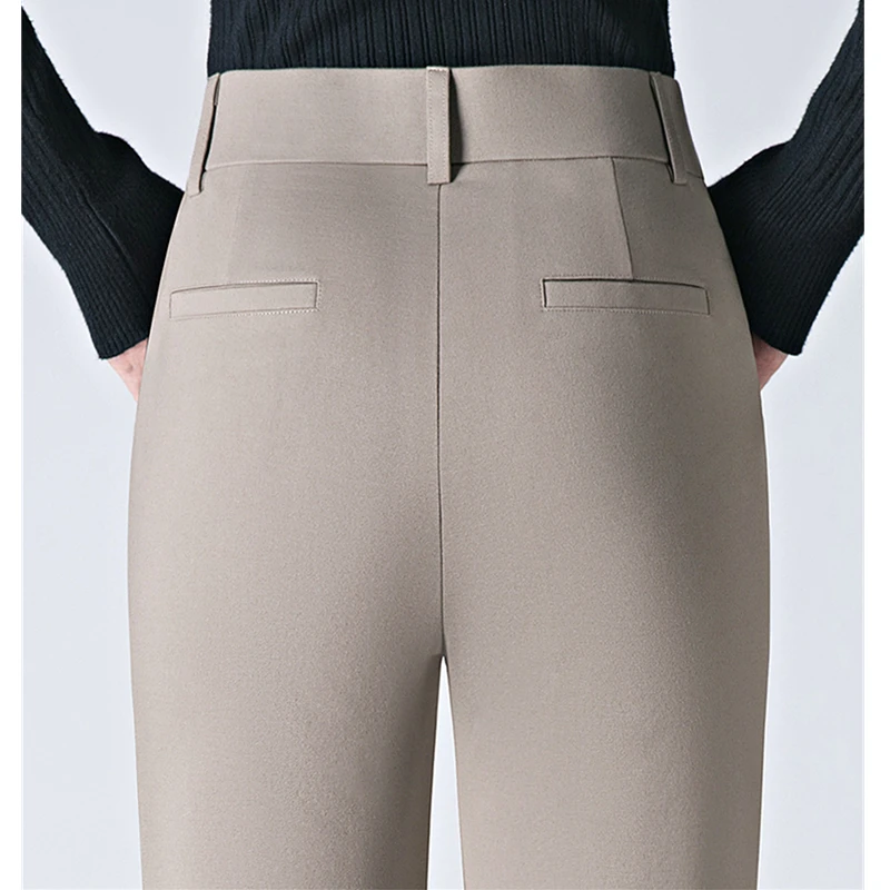 Черные женские брюки азиатского размера с эластичным поясом модные повседневные