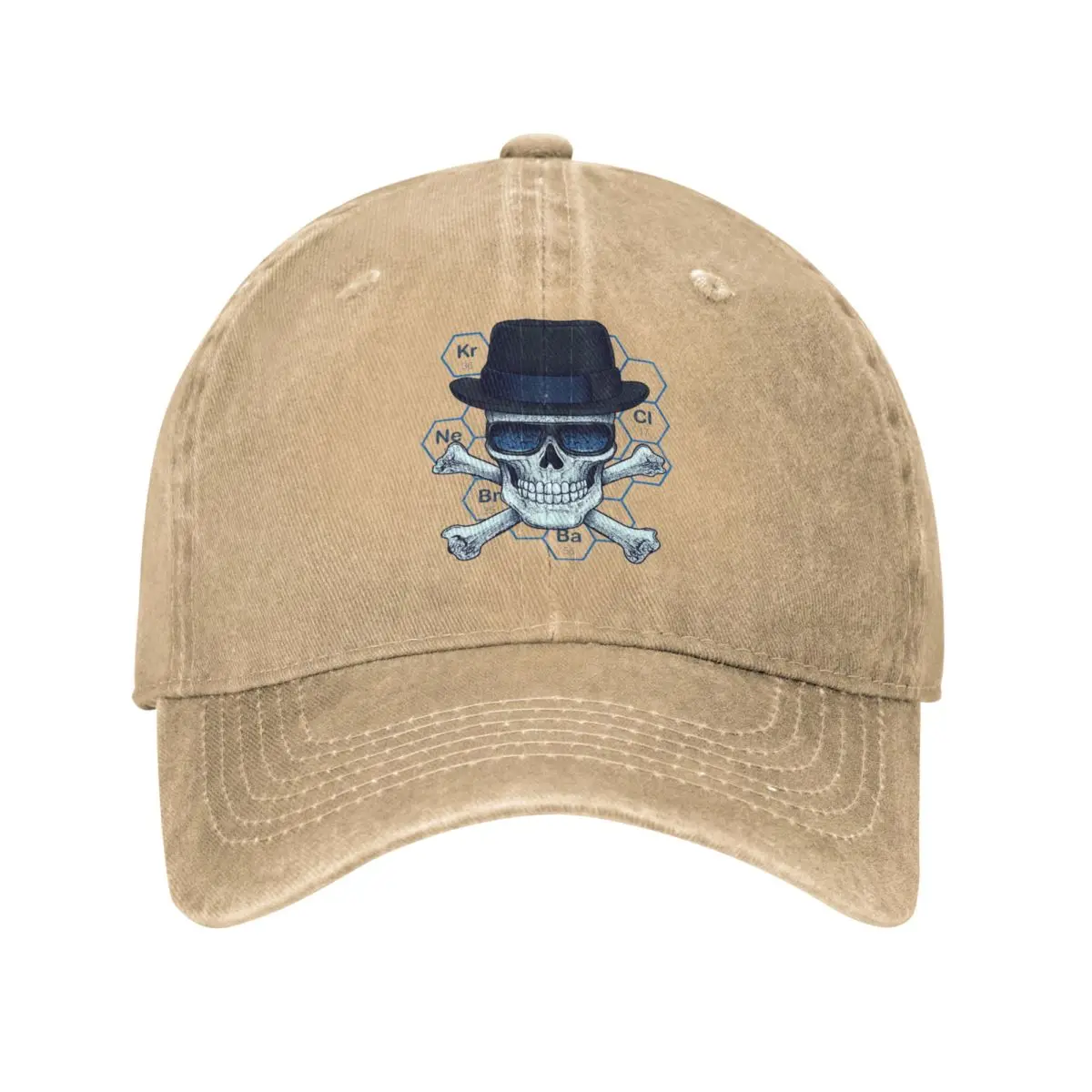 Бейсболка в стиле унисекс с черепом хизенберга из потертого денима