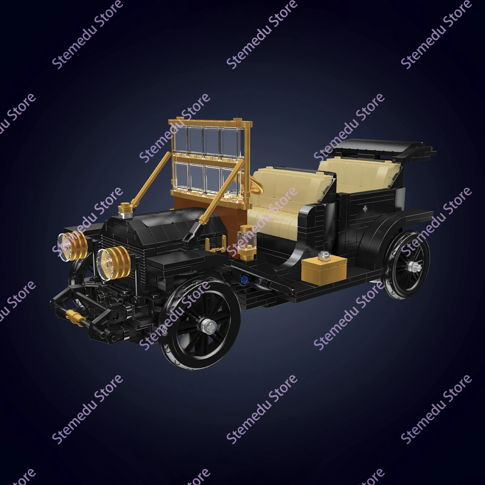 Фото Конструктор MOULD KING 1290 деталей: Винтажный классический автомобиль 1910 №30, ретро-модель, DIY-украшение для рабочего стола, развивающий подарок №4