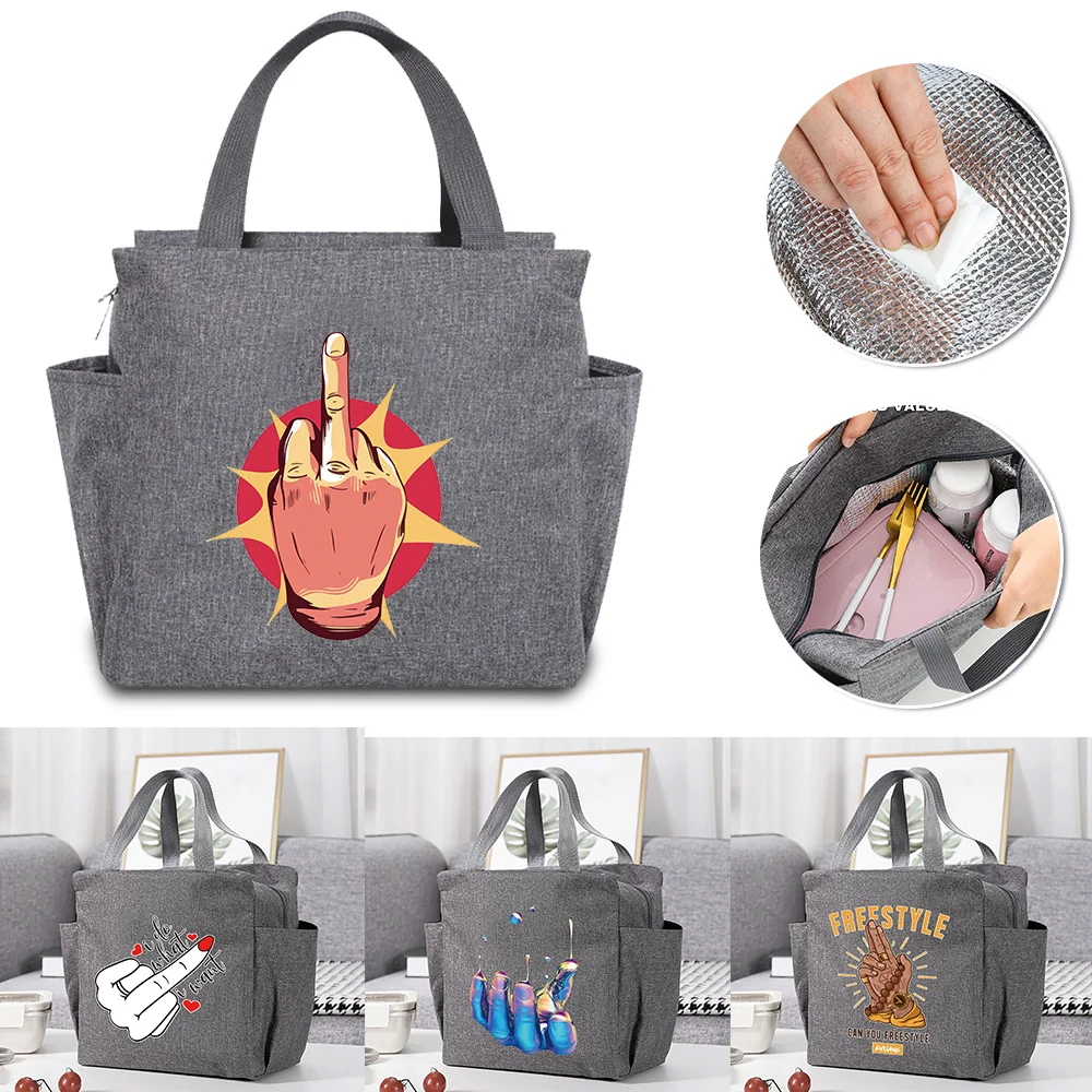 

Lunch Bag Portable Insulated Large Capacity Thermal Food Picnic Cooler Storage Pouch Hand Series Lunch Box for Women