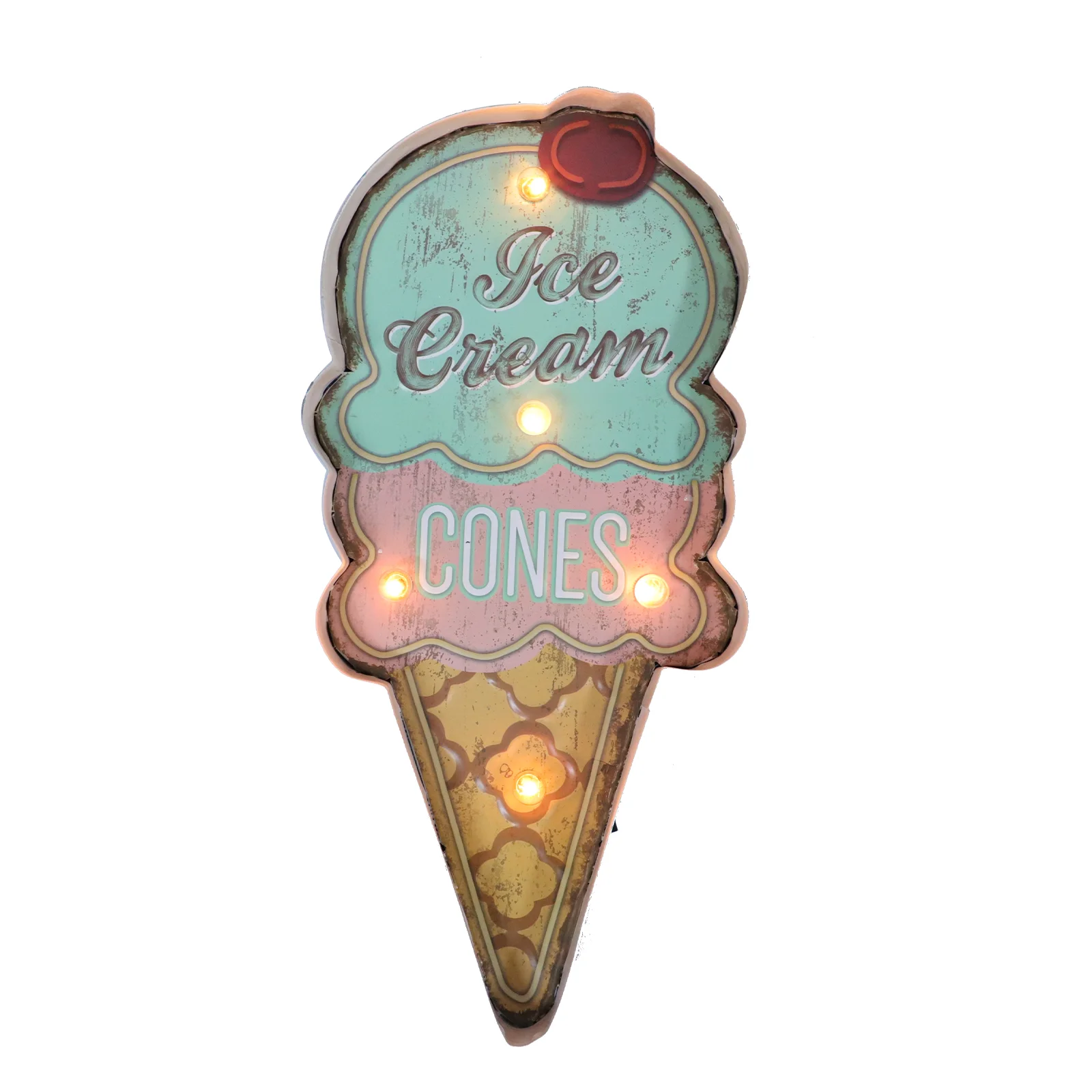 

Ice Cream LED Light Decorative Wall Lamp Pendant Creative Iron Luminous Adorn Bar Indoor
