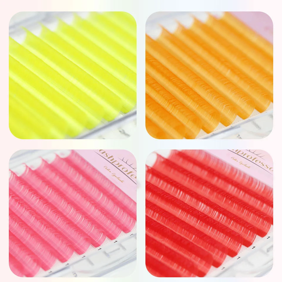 13 Colors Rainbow Colored Eyelash Extension Faux Mink Color Eyelashes Brown Purple Pink Blue Colorful Maquiagem Cilios