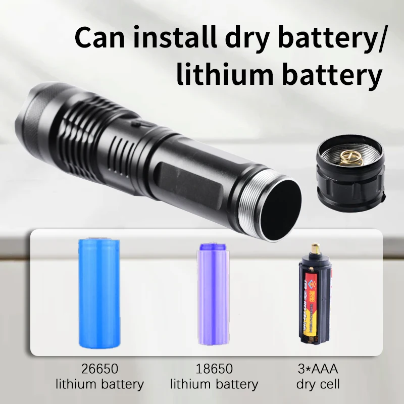 Высококачественный алюминиевый светодиодный фонарик с регулируемым фокусом 5