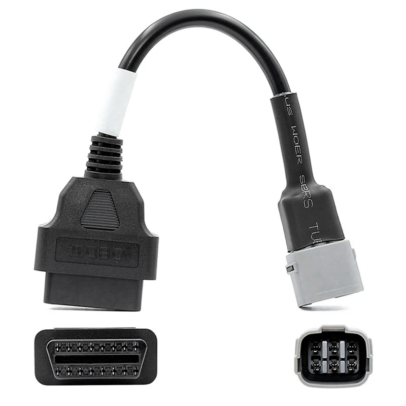 

2X кабель OBD для мотоцикла Suzuki 6-контактный Штекерный кабель диагностический кабель 6-контактный к 16-контактному адаптеру OBD2