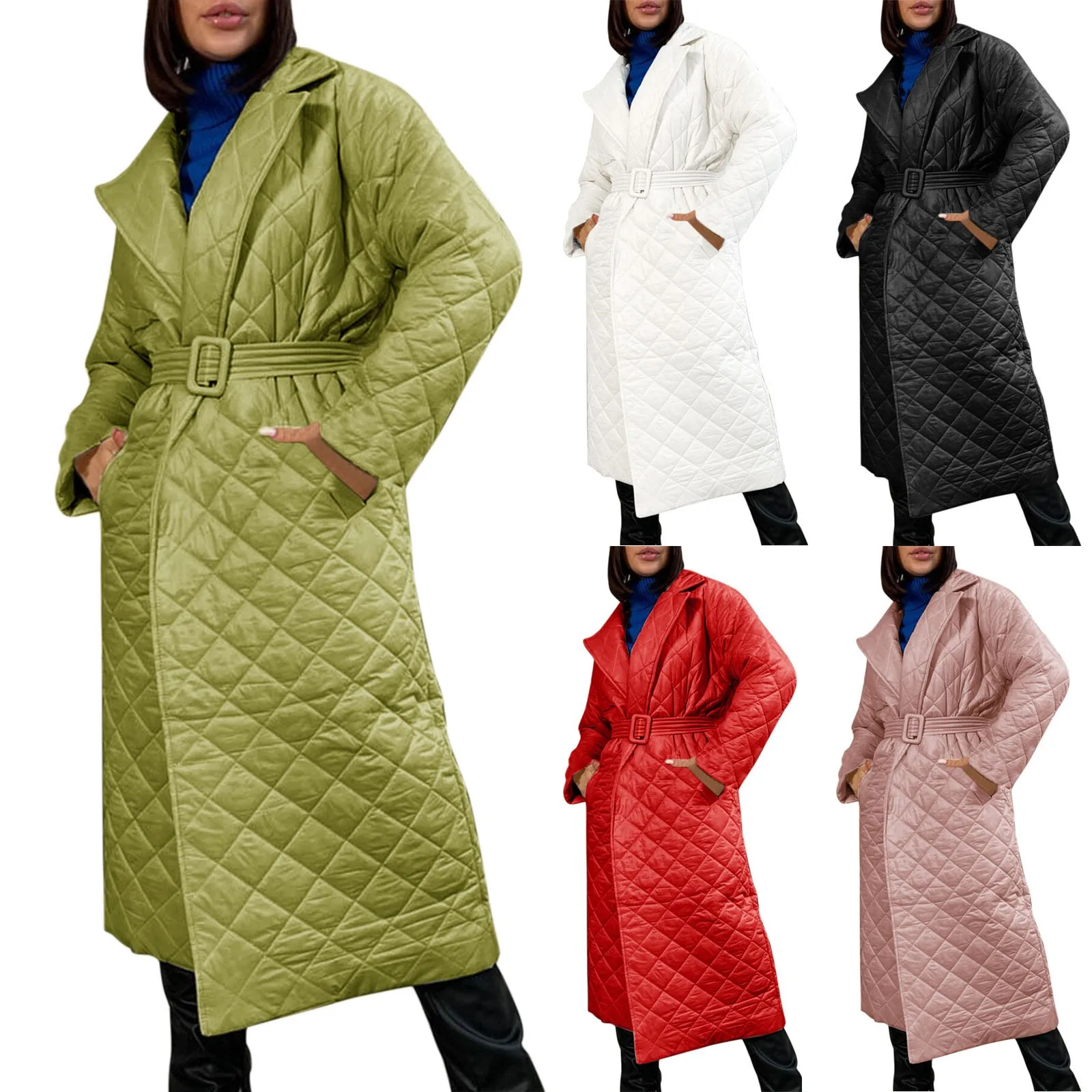 

Jacket Women Warm Cotton Jacket Autumn And Winter New Cotton Jacket Women Lingge Cotton Jacket Waist Long Coat Fashionable Large