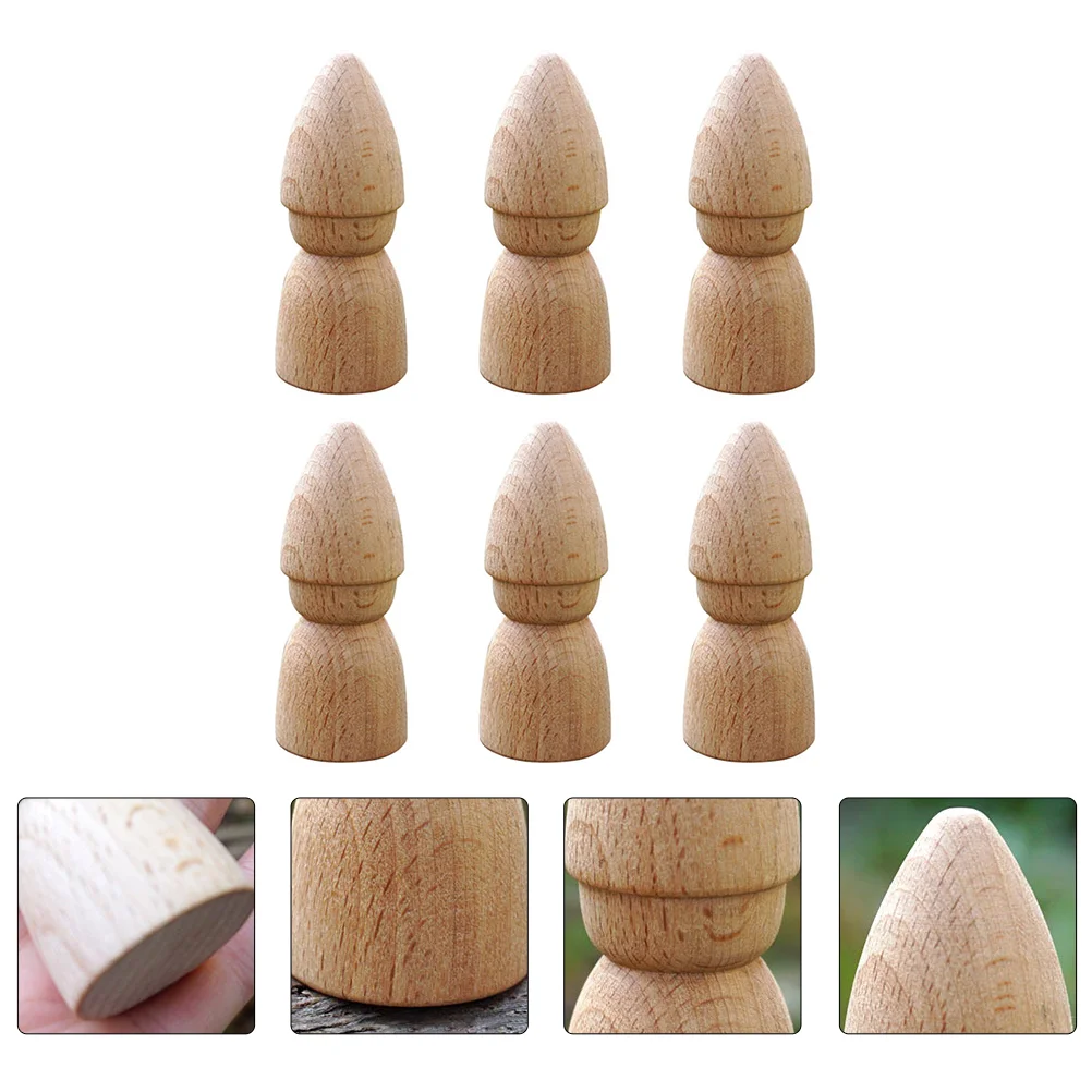 

6Pcs Diy Wood Figures Unfinished Wooden People Unfinished Craft Kids Painting Toy On Peg