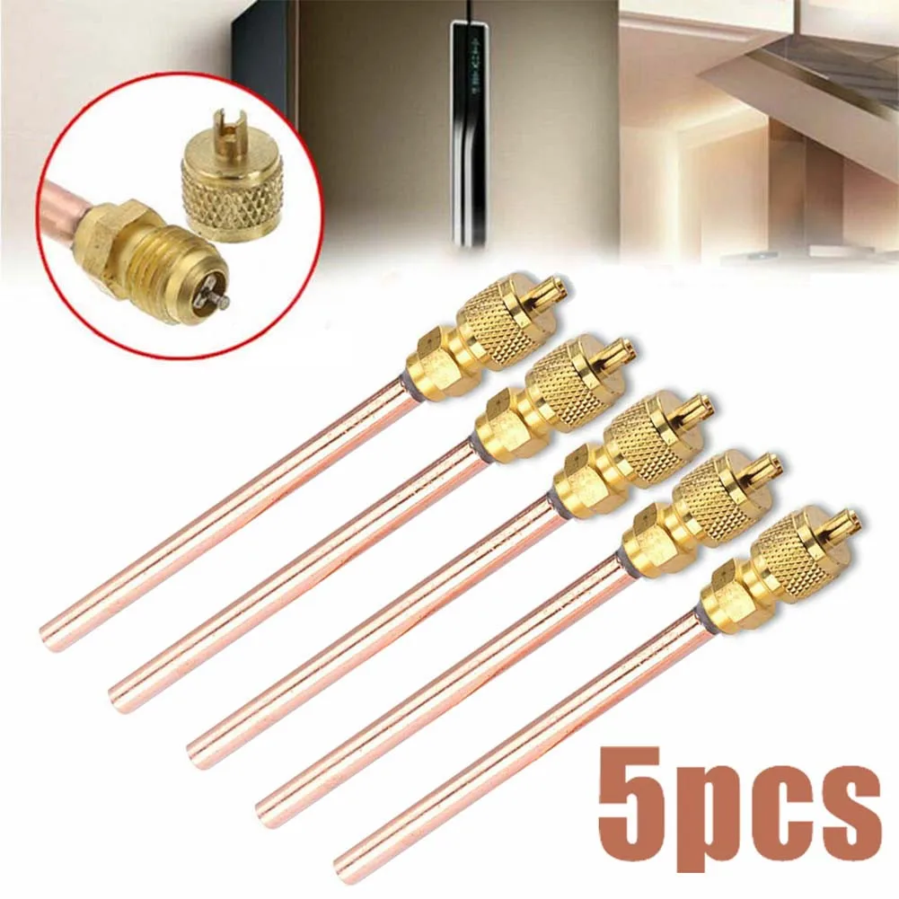 

5Pcs/Set Air Conditioner Refrigeration Access Valves 3.4 Mpa Copper Tube Filling Parts Spare Replacement Parts Stem Core Filling