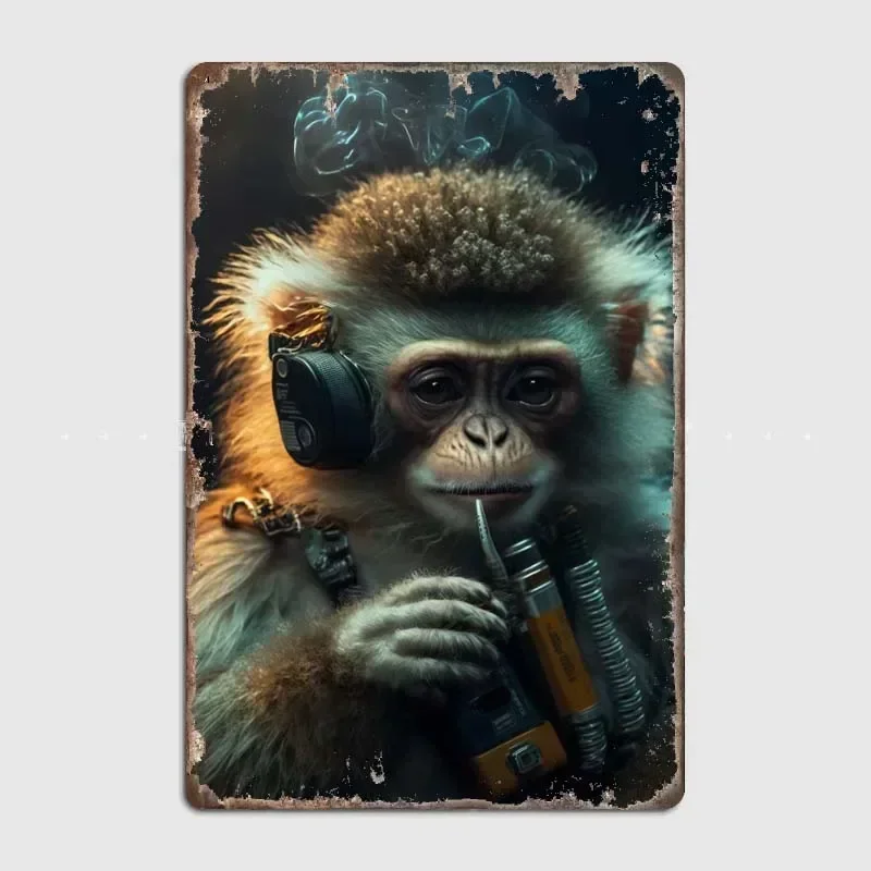 Металлическая табличка &quotМеланхолическая обезьяна&quot