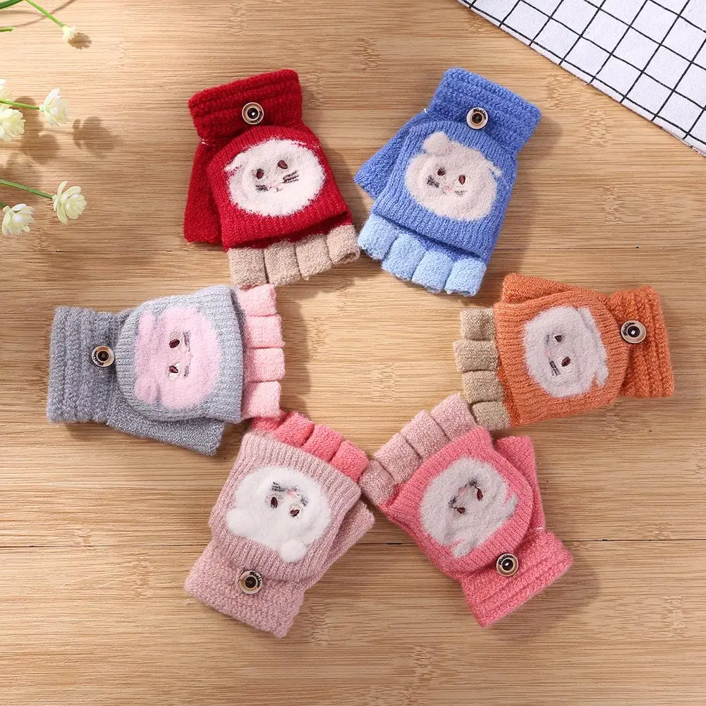 

Korean Thicken Gloves Wool Warm Baby Children Hot Selling Creative Breathable Lightweight Gloves Stretch Ski Glove Hand Cover