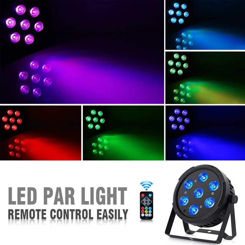 

7 LEDs Stage Par Lights 28W RGBWA UV 6IN1 DJ Disco Party Stage Lighting Effect With Remote Control Bar Club KTV Wedding Birthday