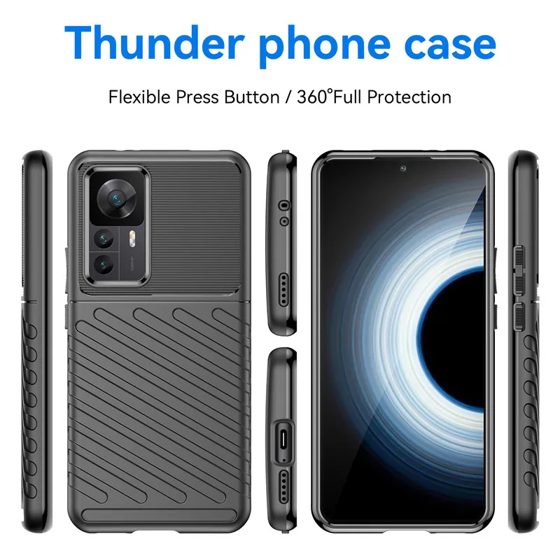 For Xiaomi 12T Pro Case Xiaomi 12T Cover 6.67 inch Shockproof Rubber Soft Silicone Bumper For Xiaomi 12 12S 12T Pro Ultra Fundas