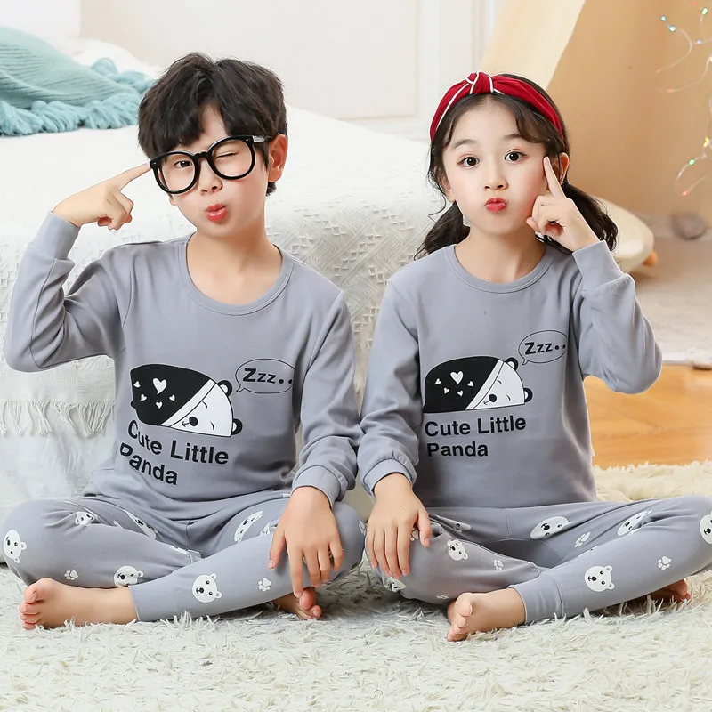 

Хлопковая одежда для маленьких девочек, детский мультяшный пижамный комплект, детская одежда для сна для мальчиков, домашняя одежда для малышей, зимняя Пижама, домашняя одежда, пижамы