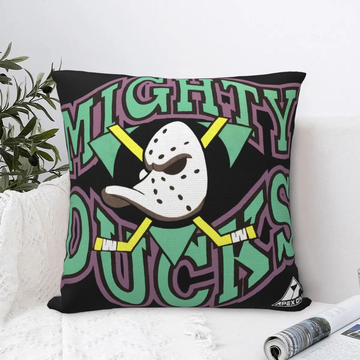 

Ducks Art Mighty Of Anaheim Hockey Cover Summer Skin-friendly Personalized Pillow Case Decorative Cartoon Animation Creative Art