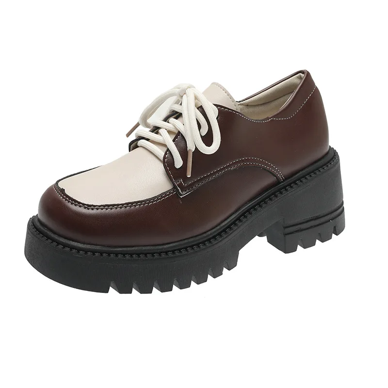 

Туфли-лодочки женские на толстом каблуке, Прошитые, дышащие, в британском стиле, модная обувь, разные цвета, весна-осень