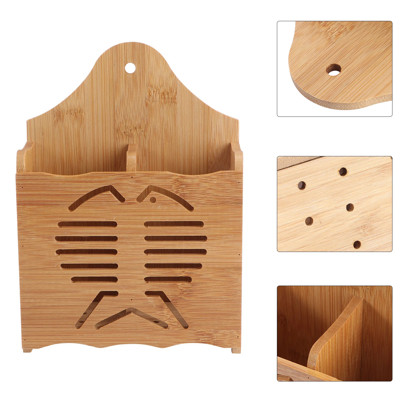 

Cutlery Storage Box Wooden Utensils Bamboo Kitchen Crock Chopstick Cage Supplies Chopsticks Organizer Holder Case Flatware