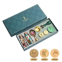 retro crafts wax seal set stamp replace 3 copper head wedding wrapping gift wax stamp set wax seal diy sealing wax gift box