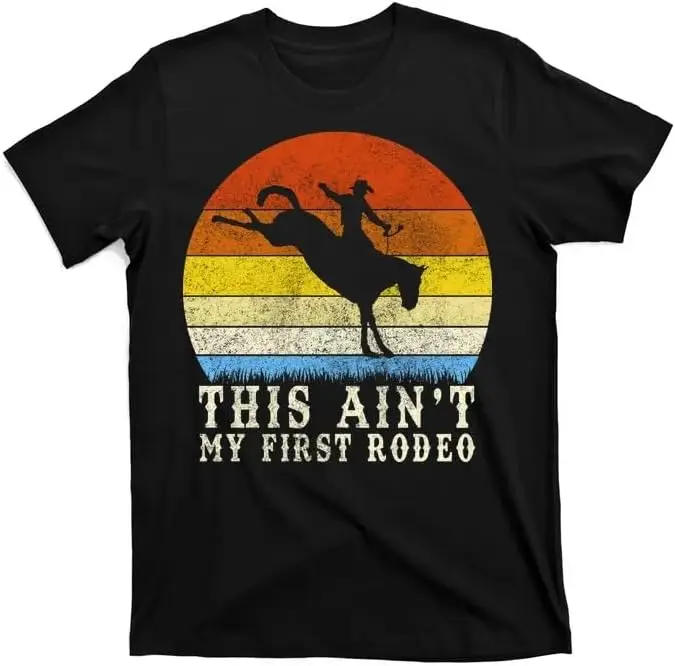 Винтажная футболка Ain't My First Rodeo черная X--3