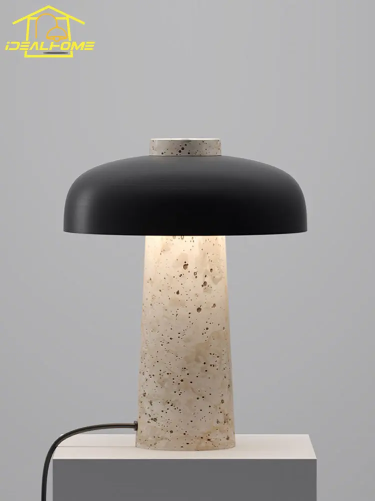 

Danish Design Minimalist Mushroom Table Lamp Wabi-Sabi Yellow Cave Stone Desk Light Home Decor Living Room Bedroom Bedside Study