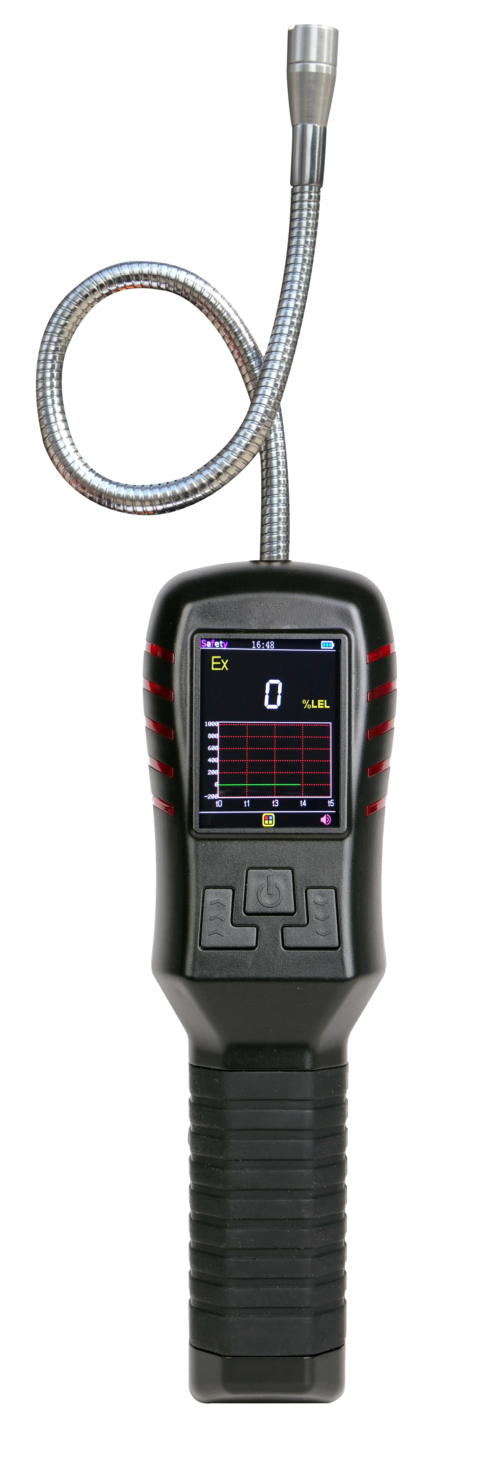 

pipe leak detection He/Helium gas detector, gas analyzer with gooseneck probe and curve display S311