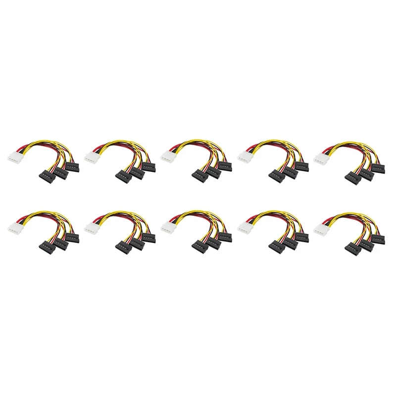 

10 Pcs 4 Pin IDE Molex To 3 Serial ATA SATA Power Splitter Extension Cable Connectors