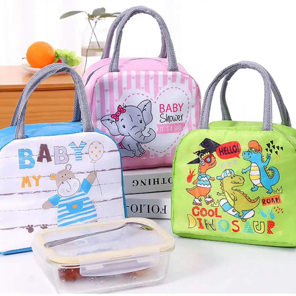 

Милый мультяшный Ланч-бокс, изолированный холщовый Ланч-бокс для свежего еды Keepin, термальные пищевые Ланч-боксы для пикника, герметичный Ла...