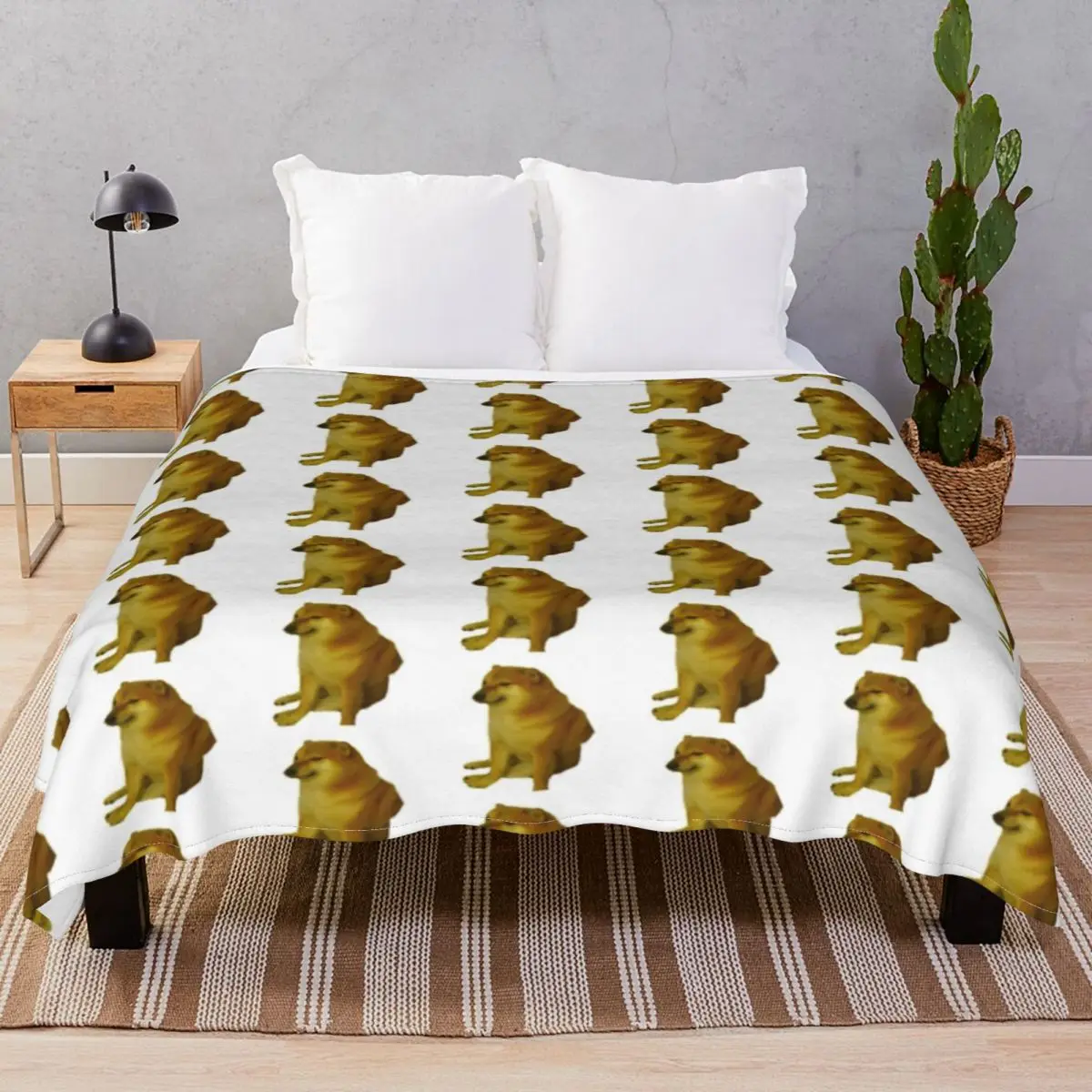 

Cheems Blankets Velvet Autumn Multifunction Throw Blanket for Bedding Sofa Camp Office