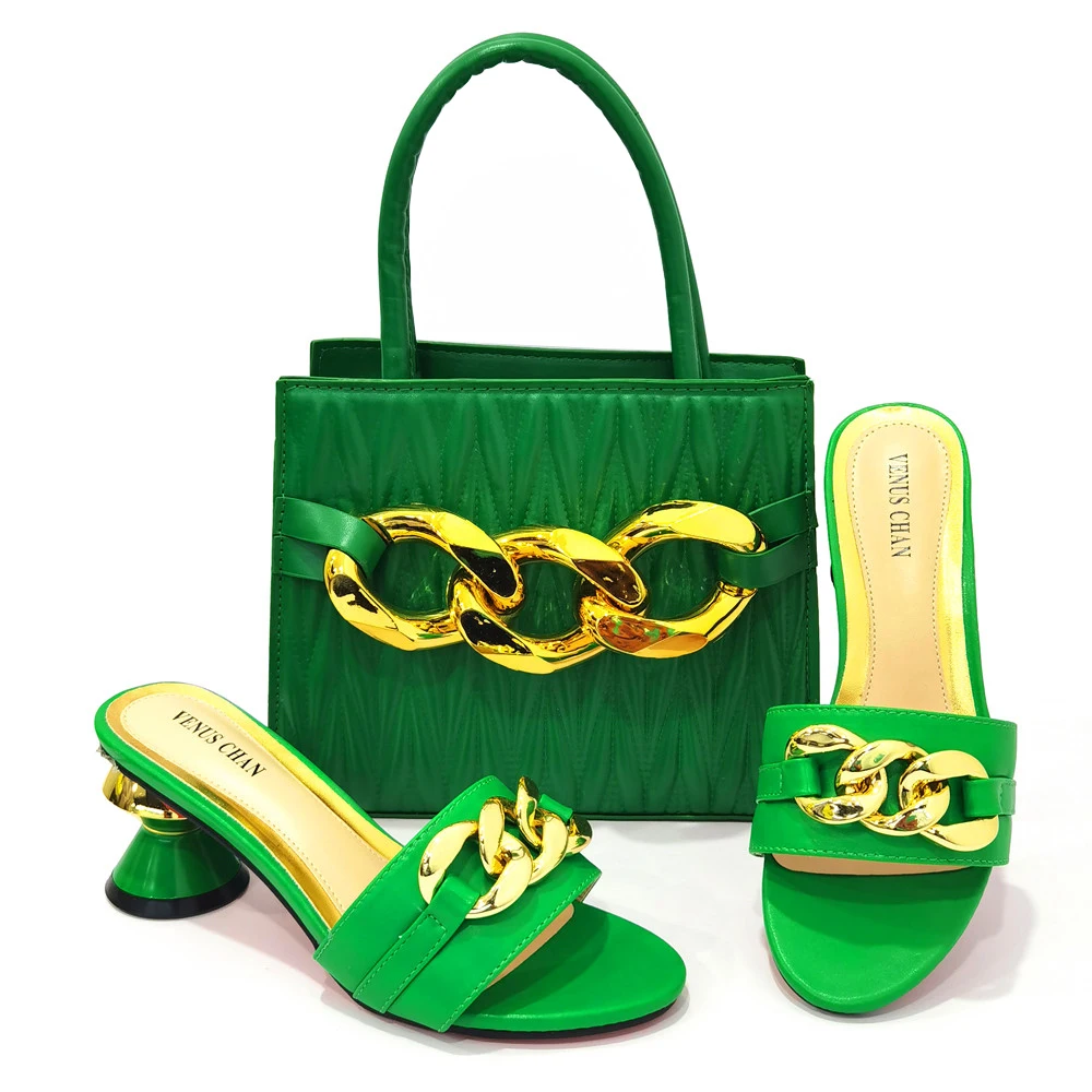 

Комплект из туфель и сумочки зеленого цвета, украшенные Африканской обувью и сумкой Стразы, набор для вечеринки в итальянском стиле, женска...