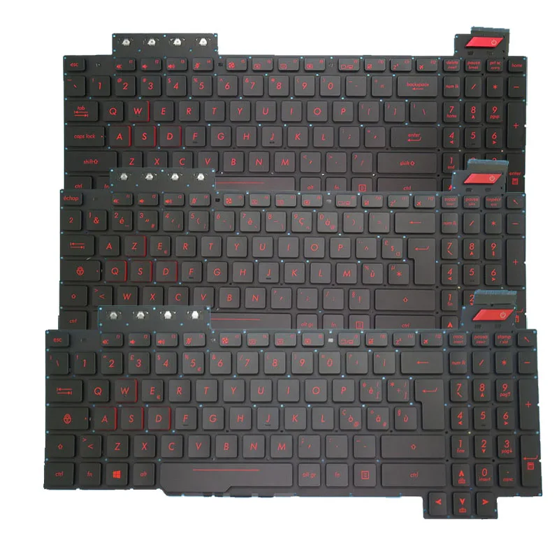 Клавиатура для ноутбука ASUS FZ63 FZ63V FZ63VD FZ63VM черная без рамки с подсветкой Франция/Итальянский IT/США