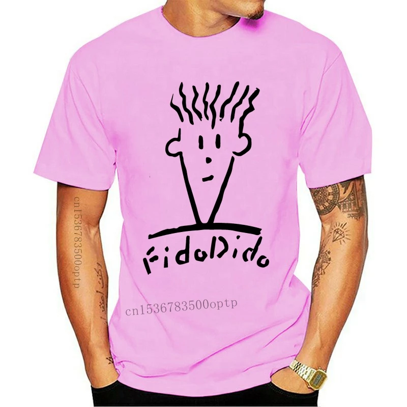 Camiseta de manga corta para hombre, camisa de manga corta con estampado de Fido Dido, 100 de algodón, divertida