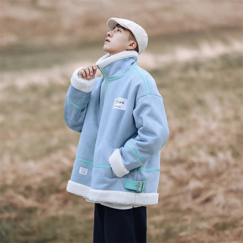 Hip Hop Winter Fleece Jacket Streetwear Men Harajuku Jackets Warm Coats Casual Zipper Coats Winter Thick Jackets Men's Clothing