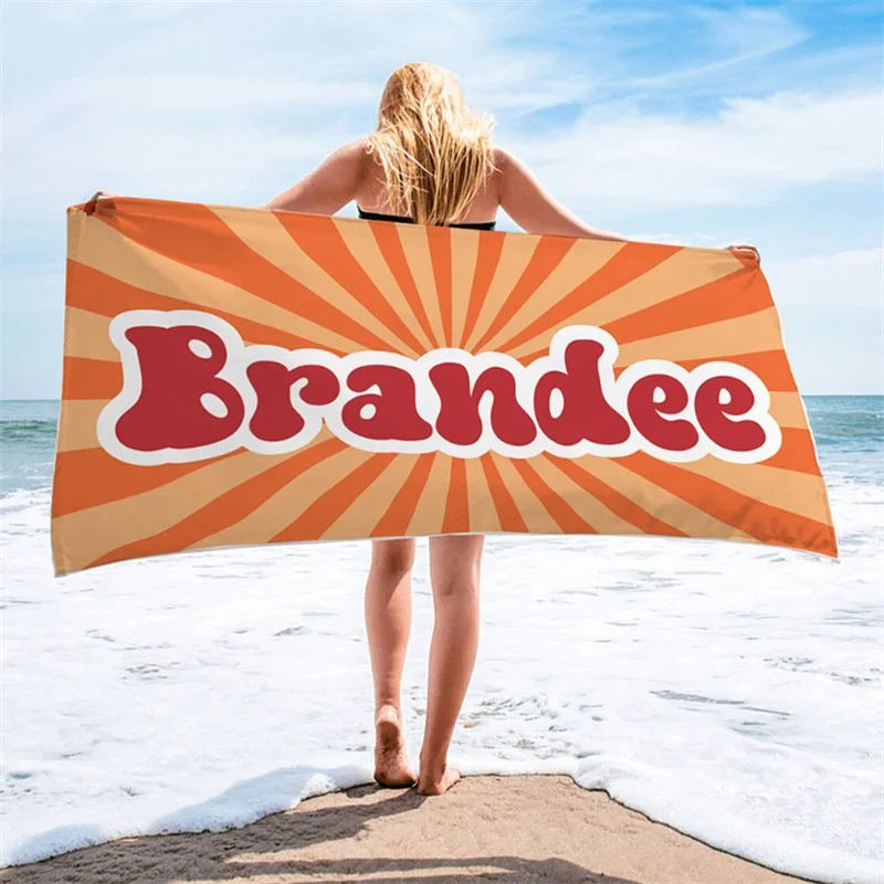 Многоцветное полотенце с радиальным градиентом и именем шрифт