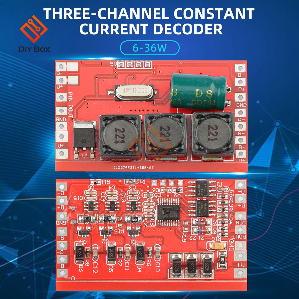 Трехканальный модуль постоянного тока DMX512 DM-100DC 36 Вт 600 мА Светодиодный драйвер