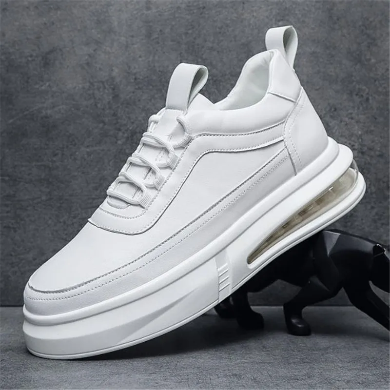 

Good Quality Spring Fashion New Men's Casual TSneakers Flat Board Trendy Little White Shoes Lace-up Air Cushion Running Shoes