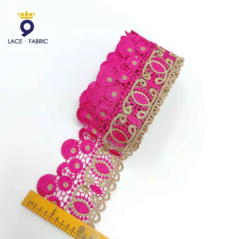 

2022 Latest Style Vintage Embroidered Trim Accessories Ribbon For Crafts For Indian Women Dresses Decoration Guipure Lace Fabric