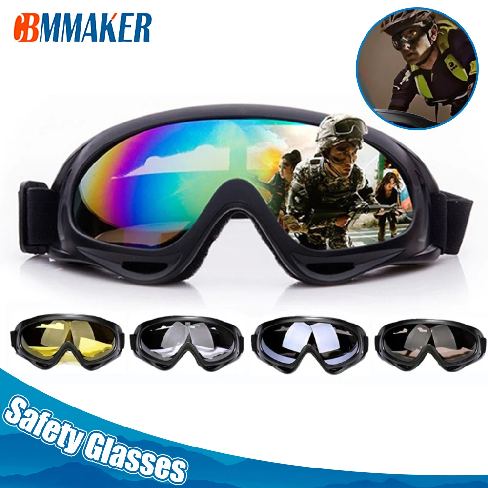 1 Pcs Winter Windproof Skiing Glasses Goggles Outdoor Sports CS Glasses Ski Goggles UV400 Dustproof Moto Cycling Sunglasses