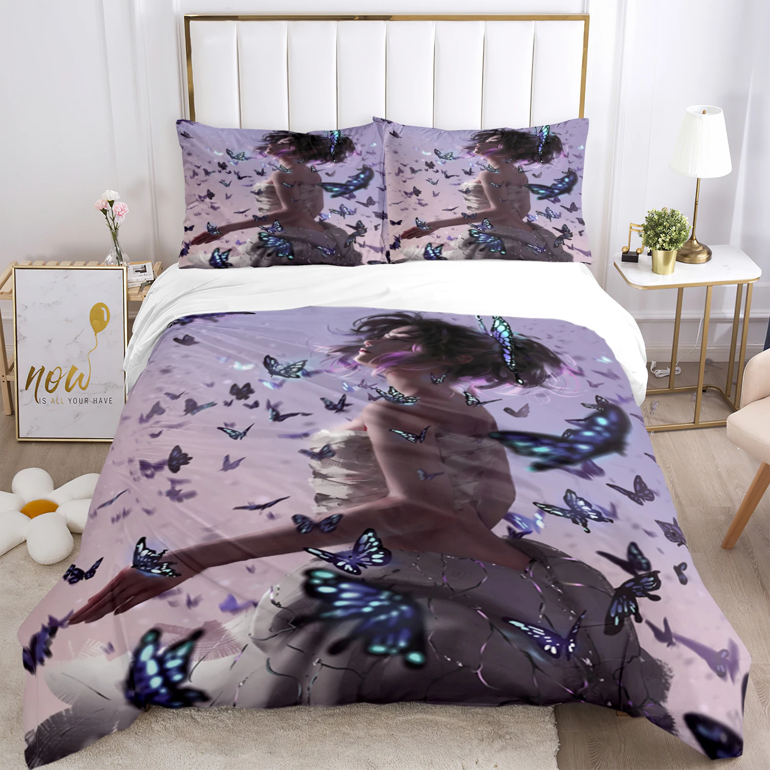 

Bivariate ghostblade Print Three Piece Bedding Set Fashion Article Children or Adults for Beds Quilt Covers Pillowcases Gift