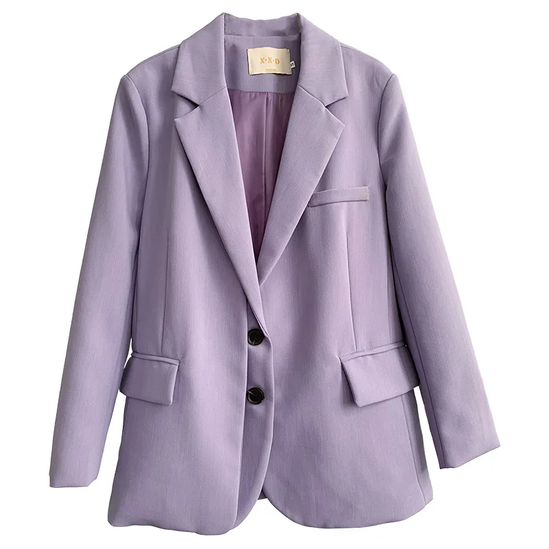 Korean Fashion Chic Blazers Women Solid Colors Single Breasted Office Suits 2022 Spring Autumn New Fashion Commute Casual Blazer