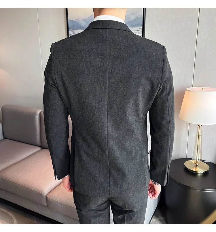 Высококачественный роскошный Мужской приталенный костюм Официальный деловой