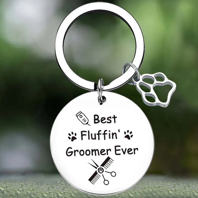 

Cute Dog Groomer Keychain Veterinarian Gift Key Chain Pendant Jewelry Dog Beautician Gift