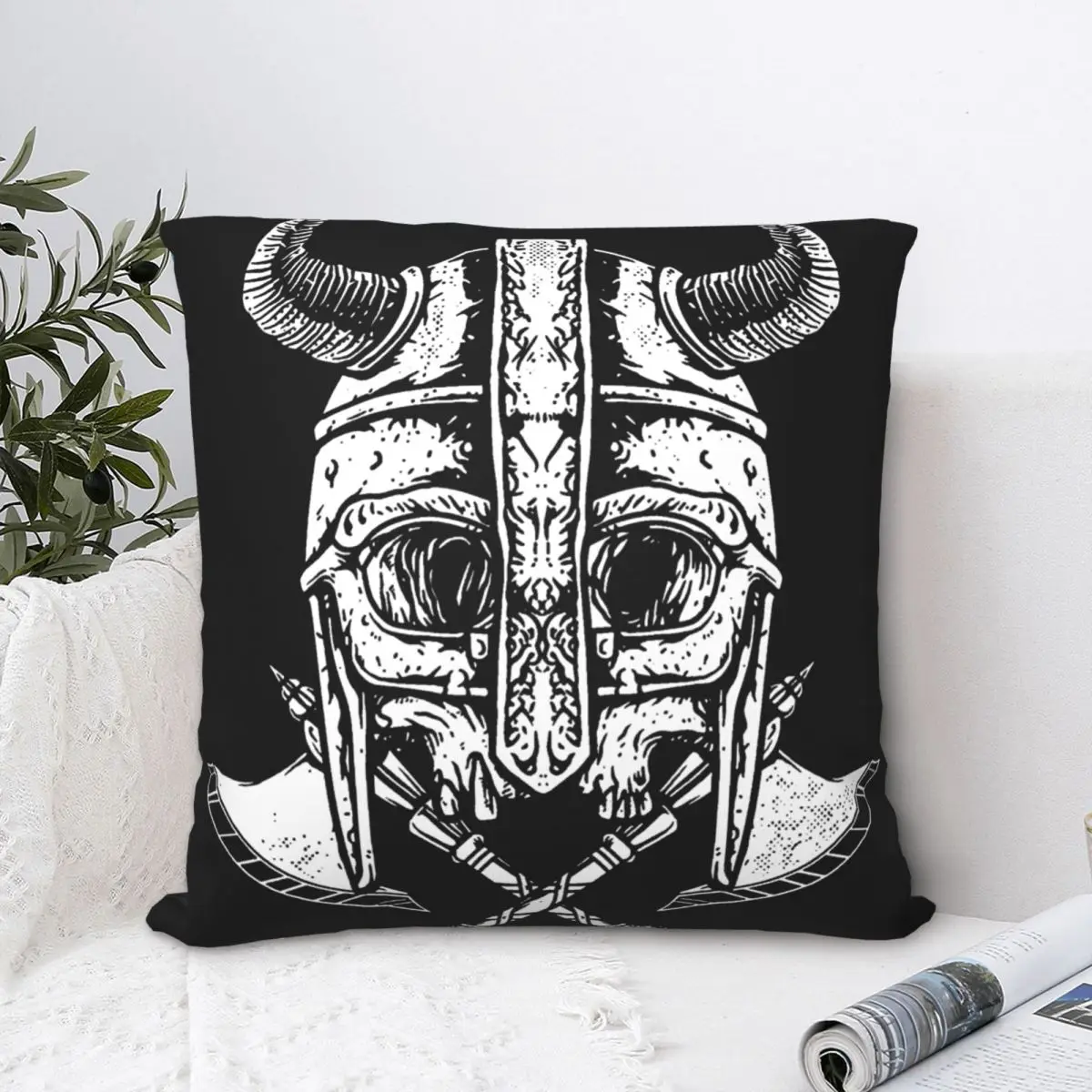 

Death Throw Pillow Case Viking Vikings Backpack Cojines Covers DIY Printed Breathable Sofa Decor