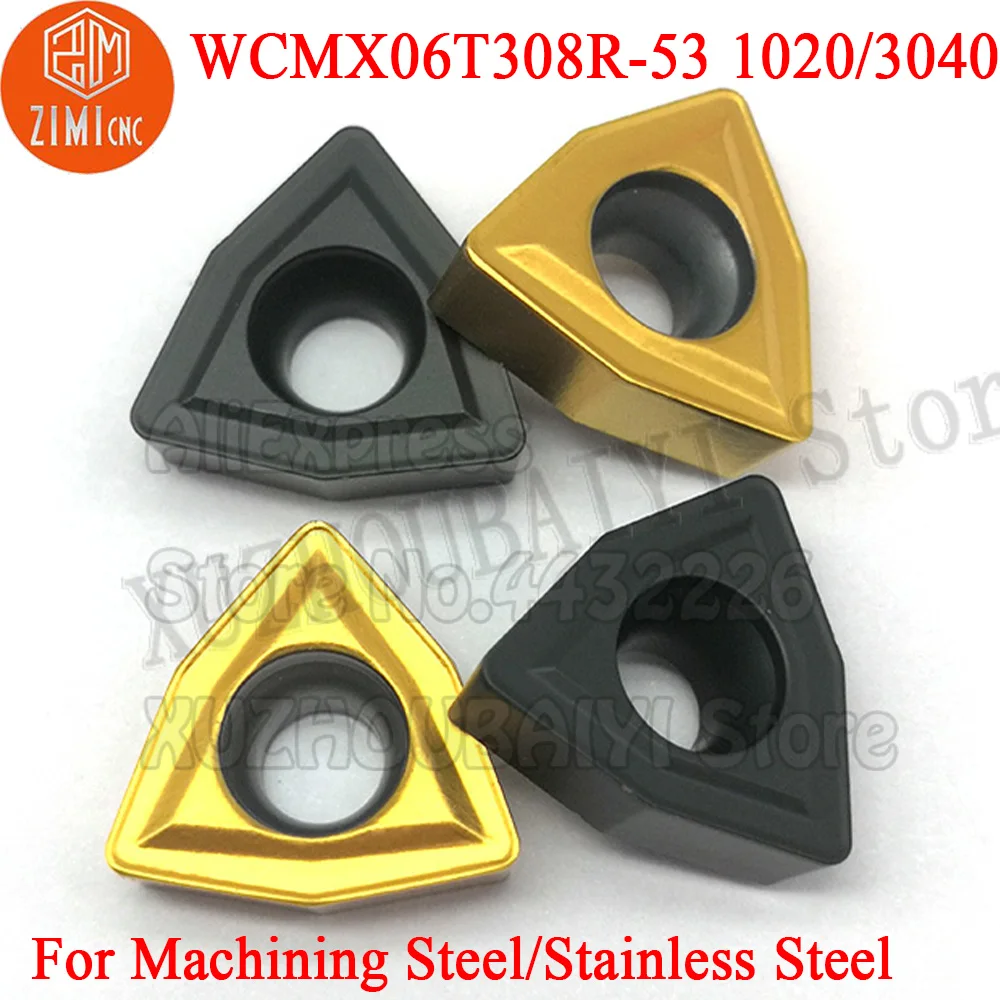 

10 шт. WCMX06T308R-53 1020/WCMX06T308R-53 3040 твердосплавные вставки для струи воды, u-образные вставки для быстрого сверления обрабатывающих станков