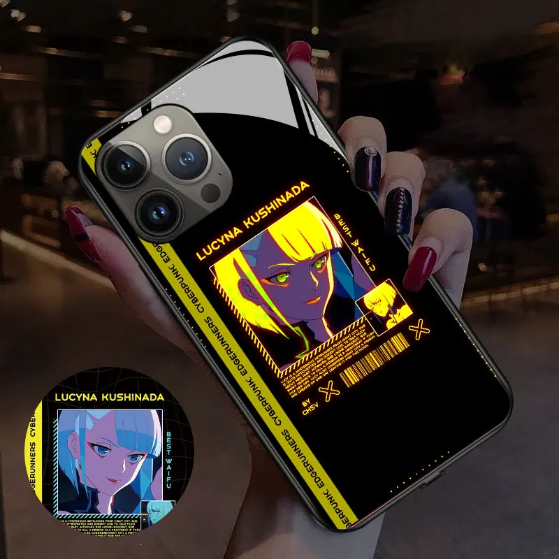 Cyberpunk Game Led Lights Up Cover Smart Luminous Phone Case For Iphone X XS XSMax XR Full Covers Voice Controlled Mobile Shells